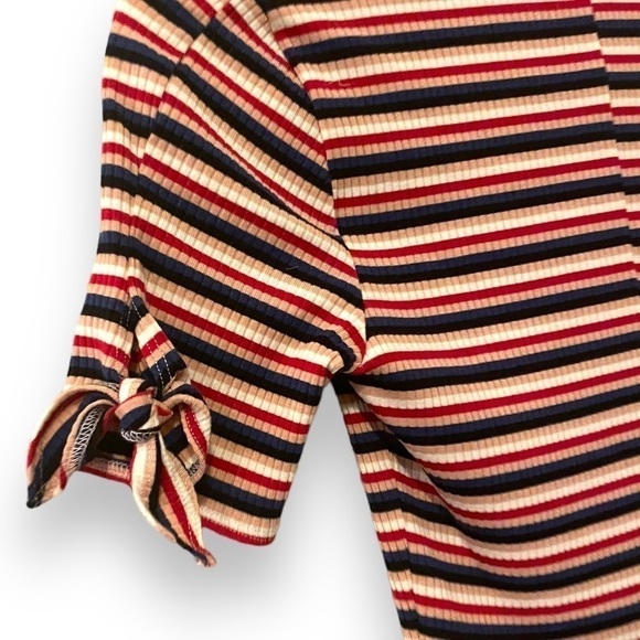 Reformation | Sara Mini Dress Rainbow Ribbed Jersey Knit Hollywood Striped Small - Picture 9 of 12